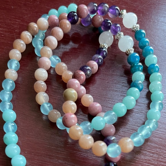 HEALING RECOVERY Angel wings gemstone mala - Picture 7 of 12